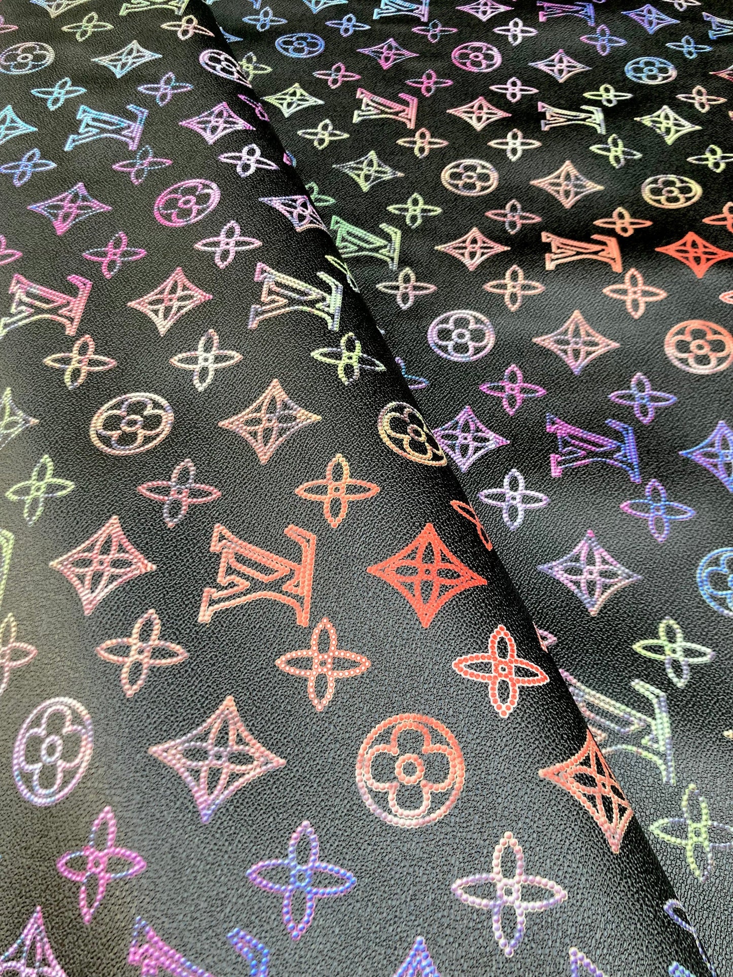 Custom Vinyl Colorful LV Monogram Leather for DIY Handmade Crafts