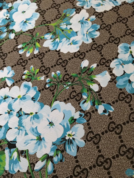 Classic GG Flower Leather Fabric for Shoe Custom Material