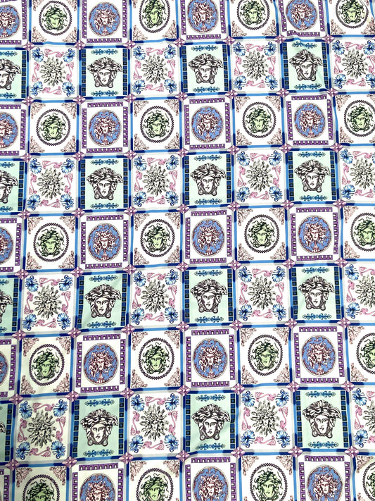 Silk Versace Scarf Fabric for Custom Clothing Pajama Handmade DIY