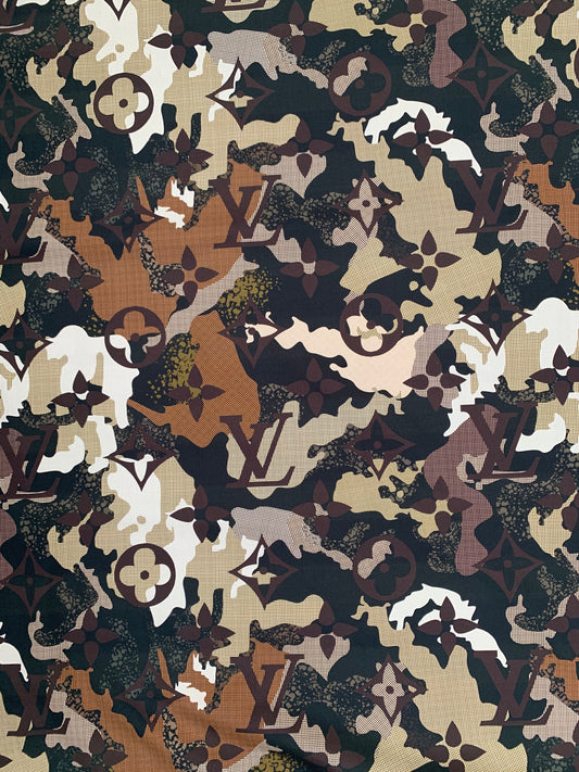 Sewing Cotton Fabric Camouflage LV Quilting for Custom Apparel Handmade DIY