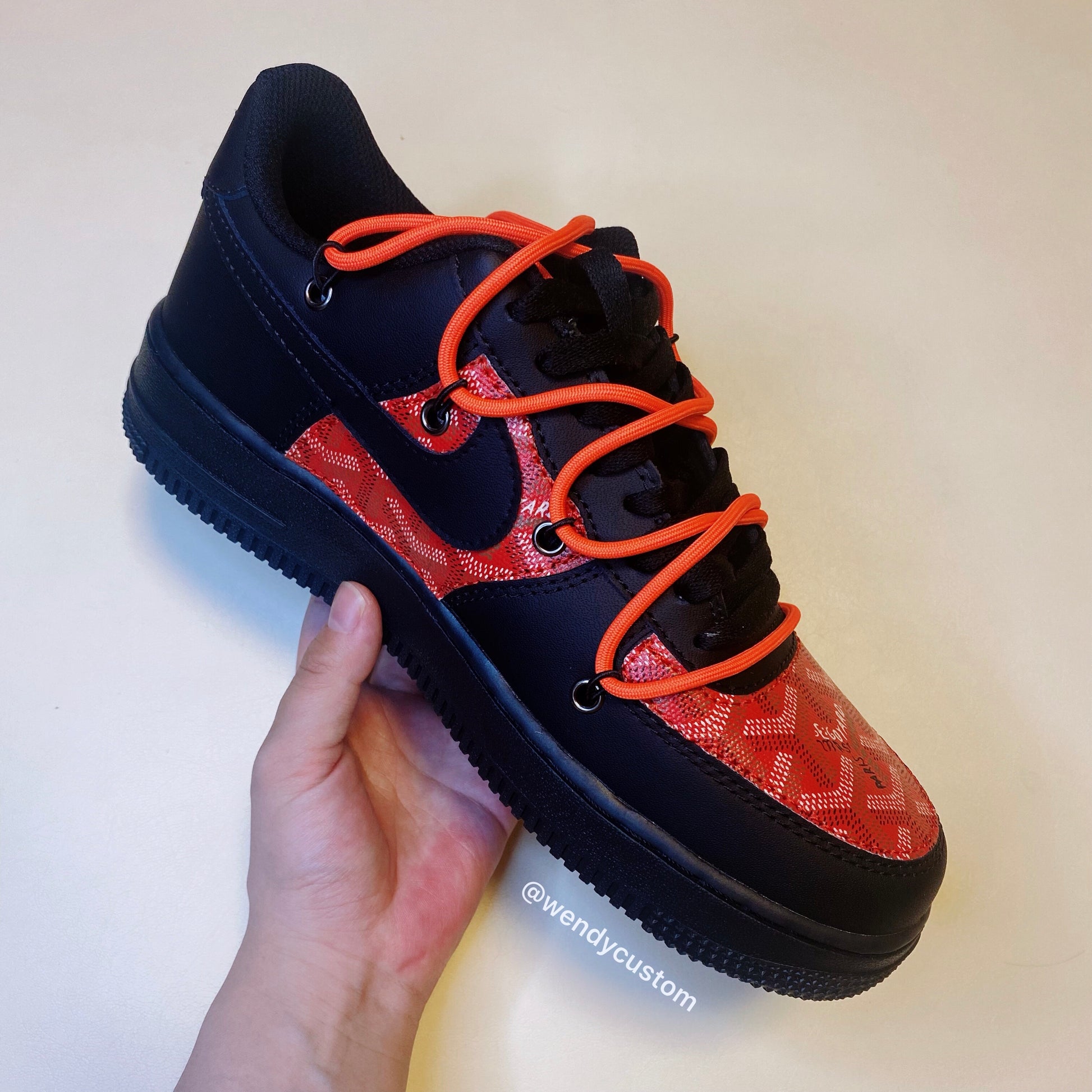 Red Monogram Goyard Custom Sneakers Air Force One for Man – WendyCustom