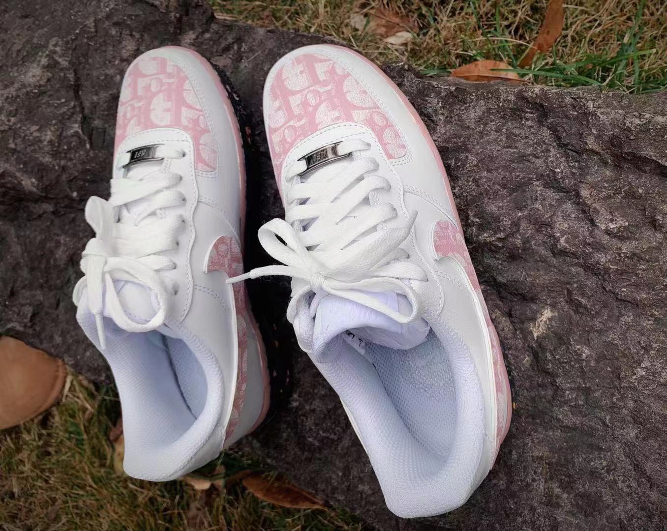 Hand-painted Pink Custom Sneakers Air Force One for Man