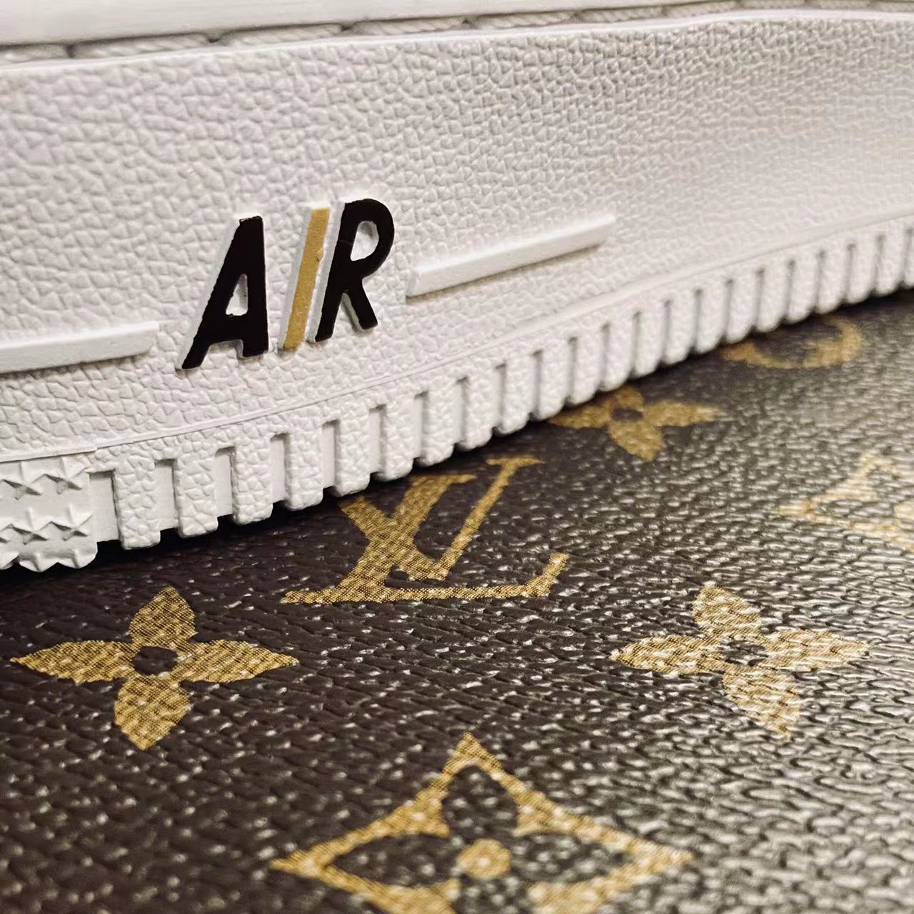 Classic Monogram Brown LV Beautiful DIY Air Force One Custom Shoes Sneakers for Man
