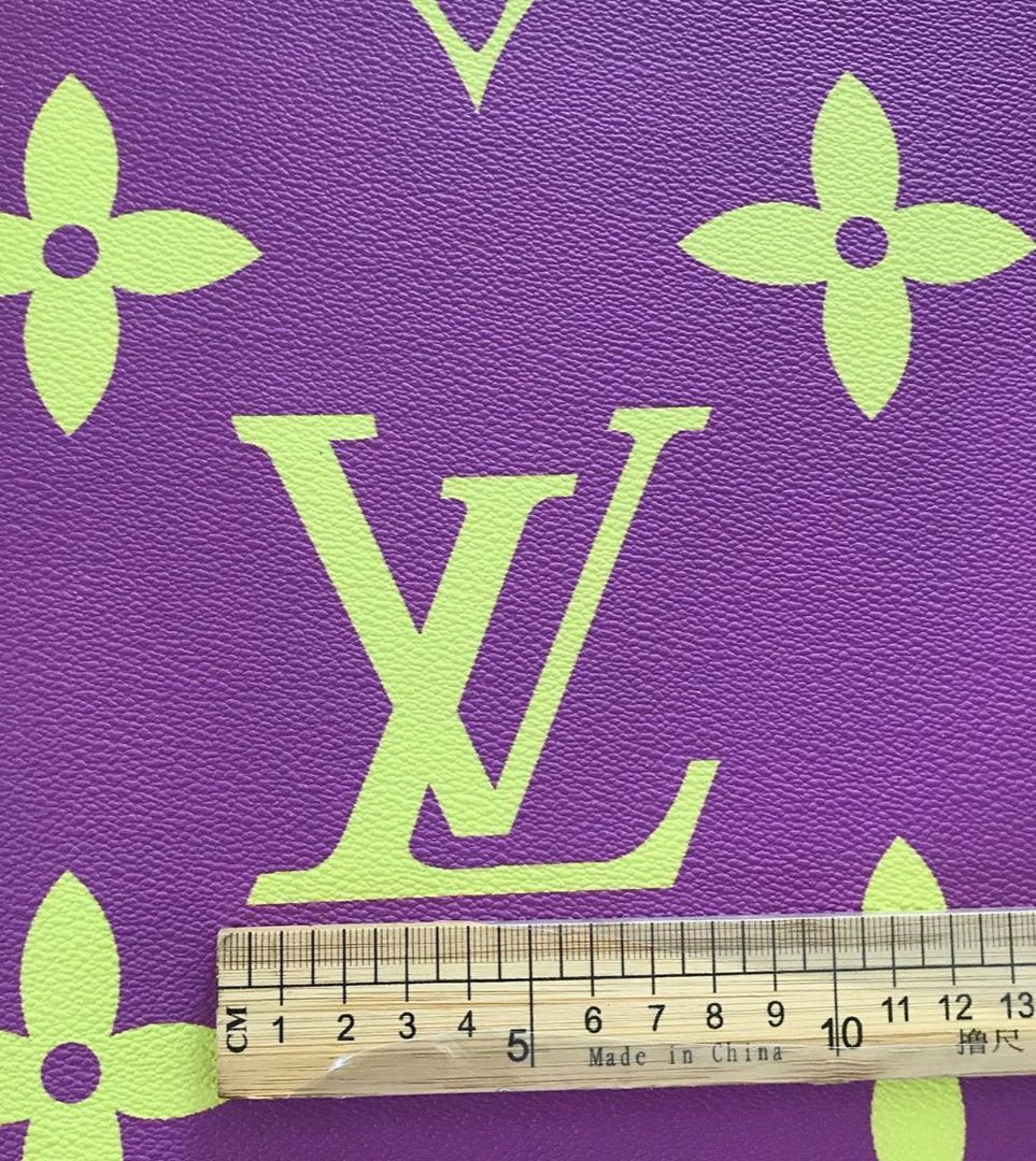 Colorful Big Letter LV Leather Vinyl Fabric for Bag