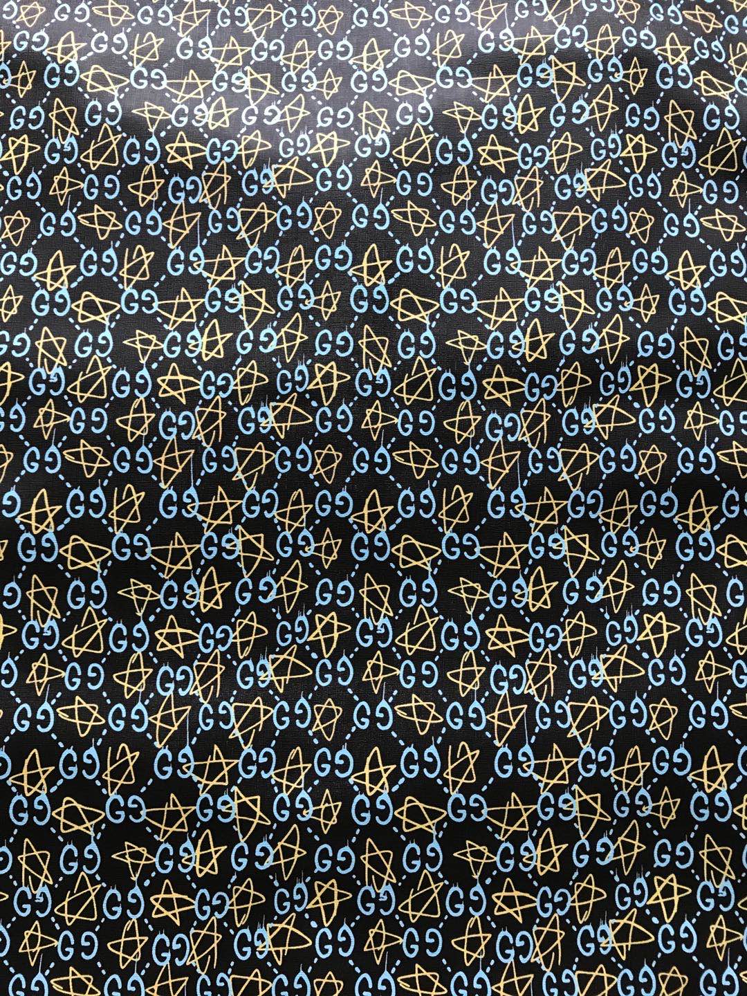 Blue Star Gucci Faux Leather Fabric