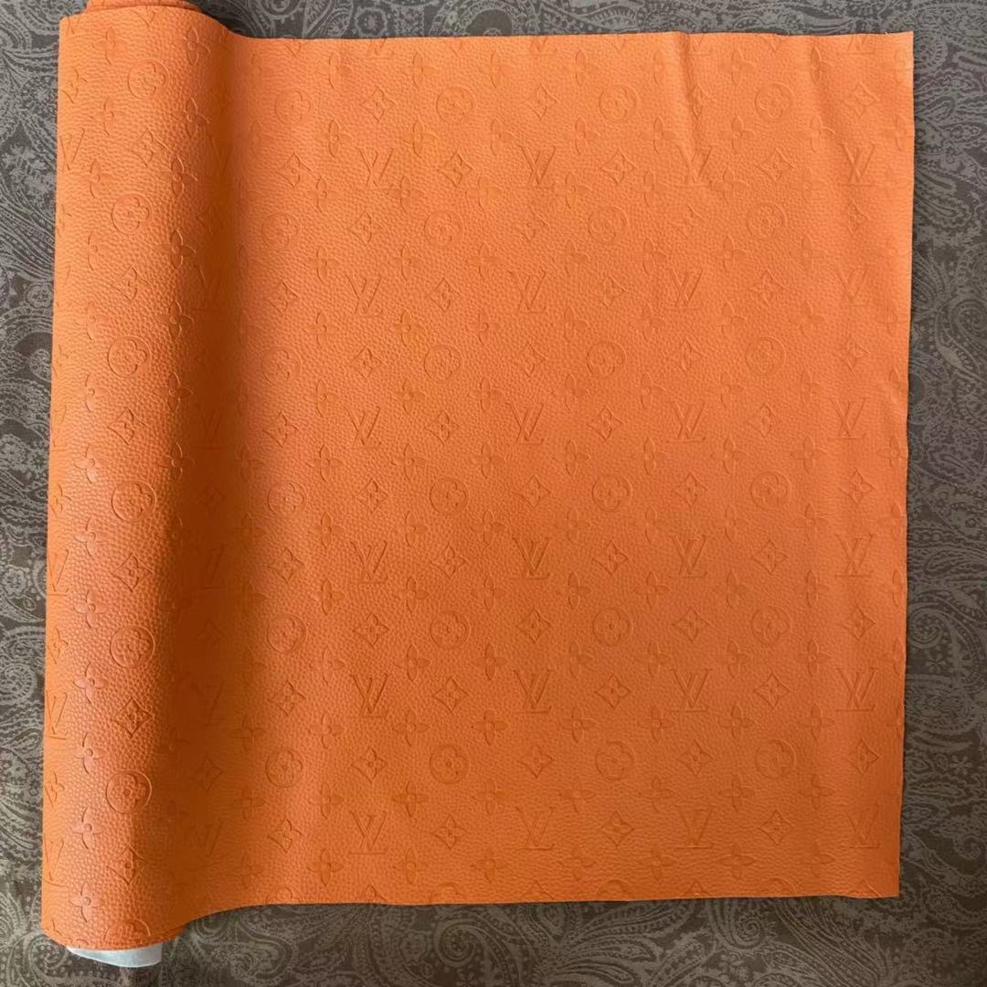 Beautiful Orange Embossed LV for Custom Shoes And Bags