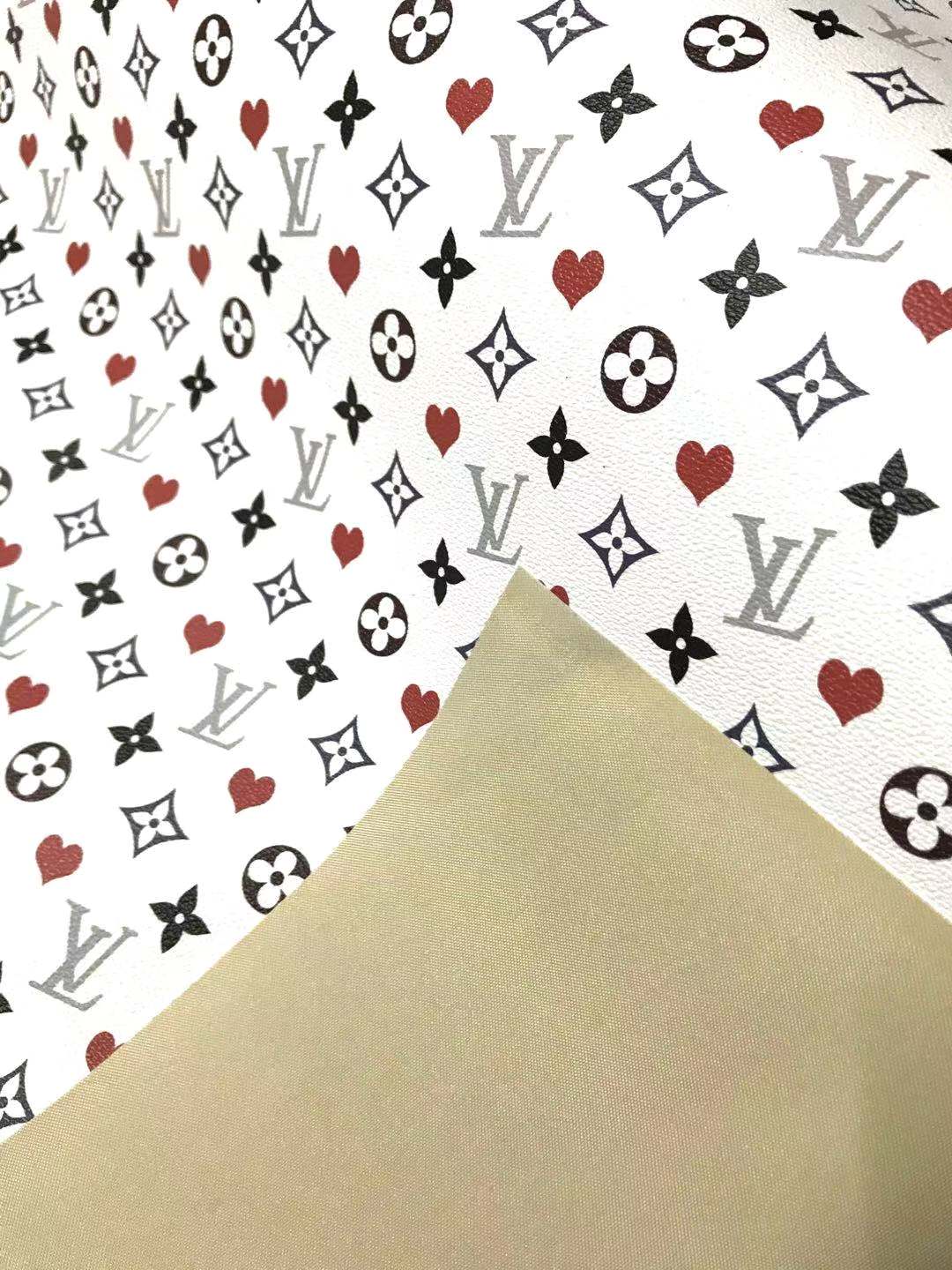 Trending LV Heart Leather Fabric for Bag