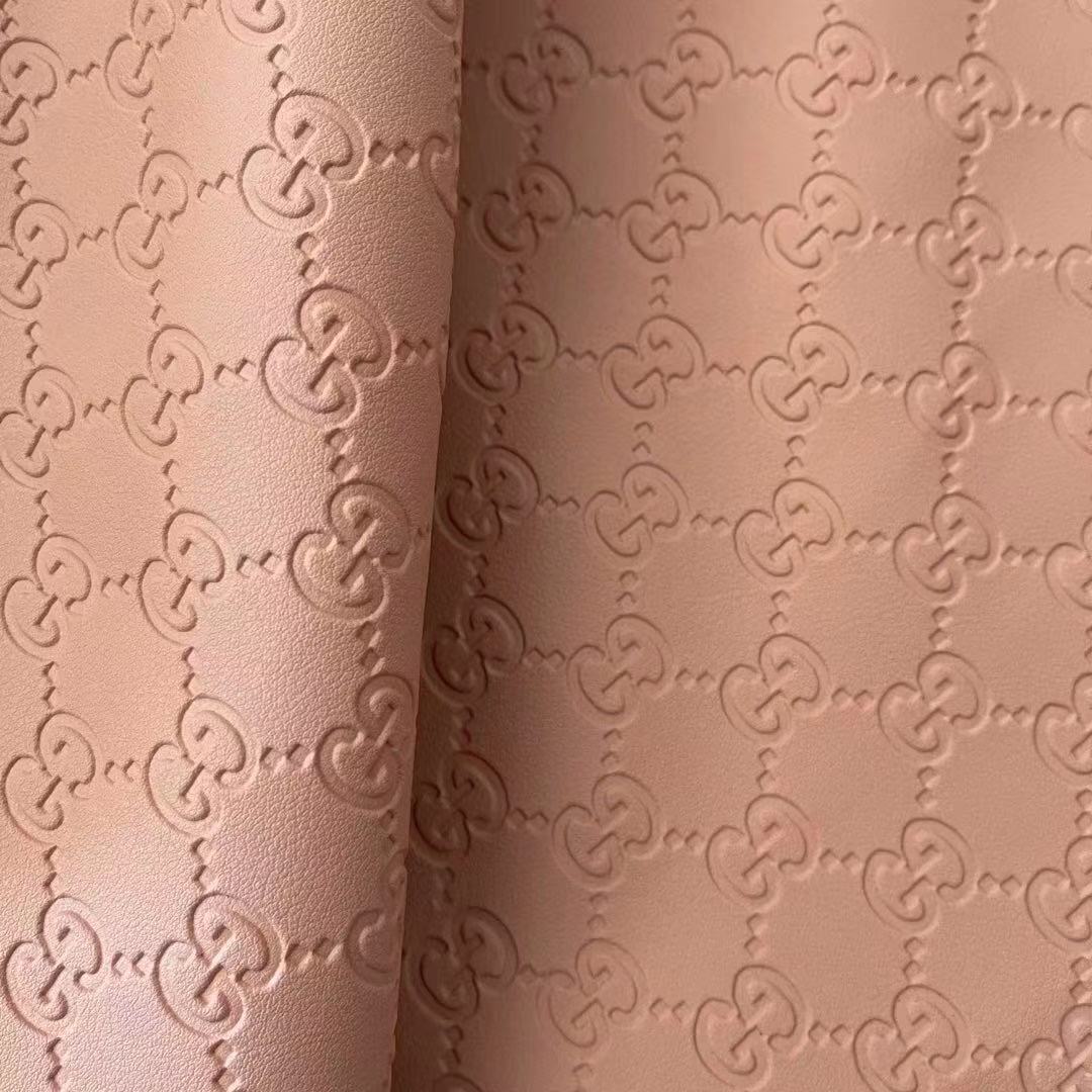 Pink Embossed Gucci Soft Leather Fabric