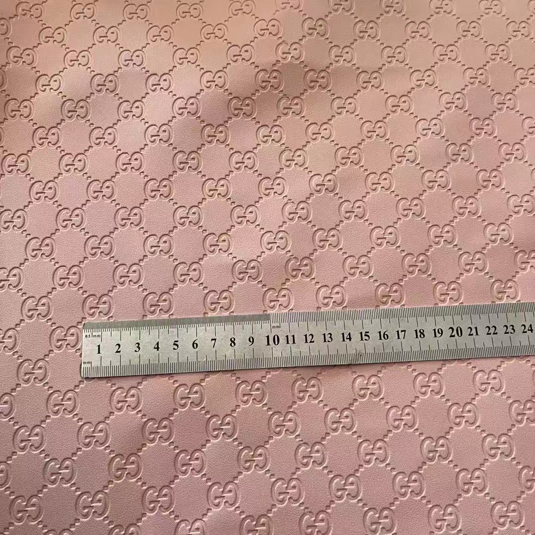 Pink Embossed Gucci Soft Leather Fabric