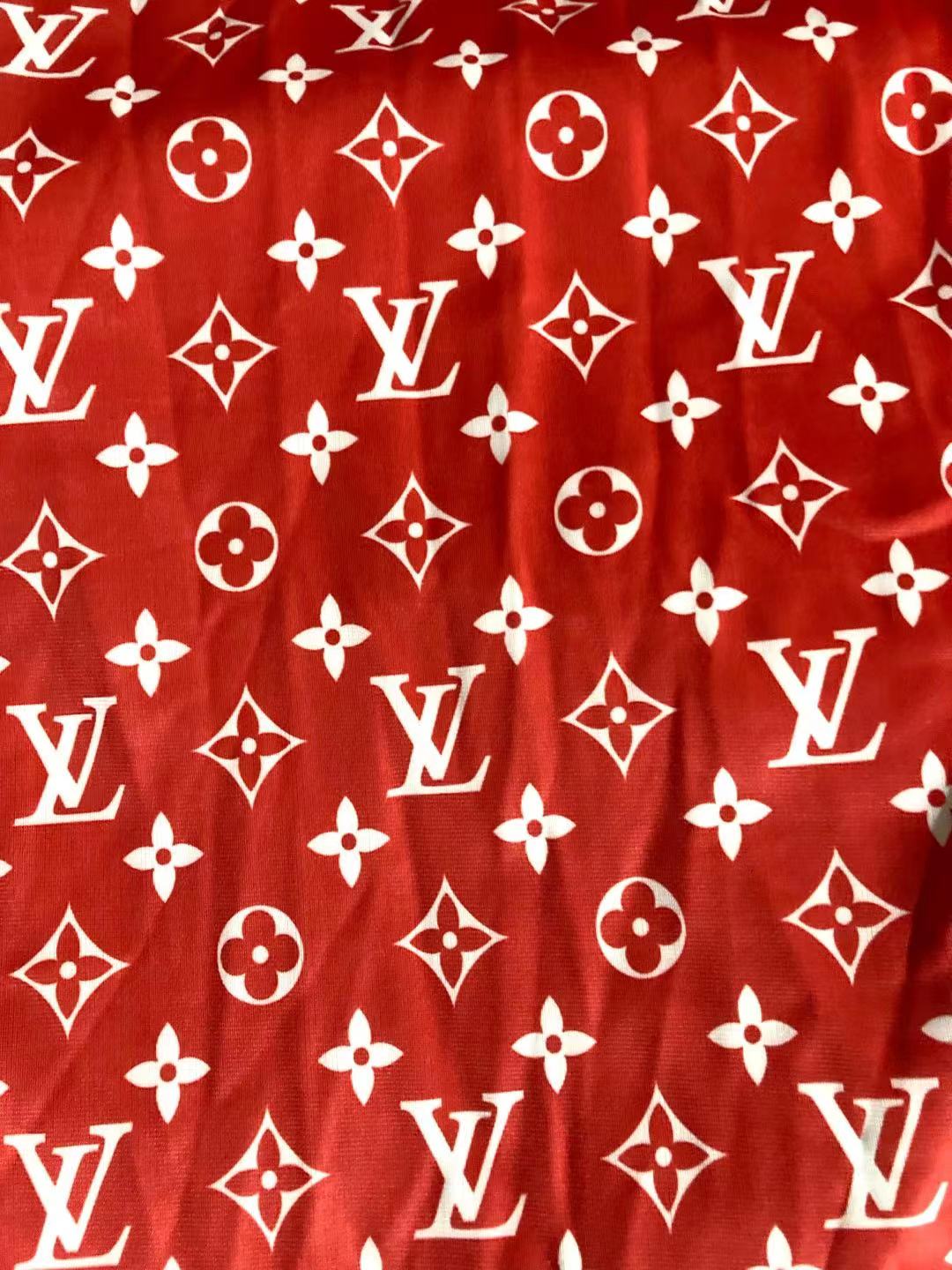 Vivid Red Poly Stretchy LV Fabric Smooth for Clothing Sold by Yard