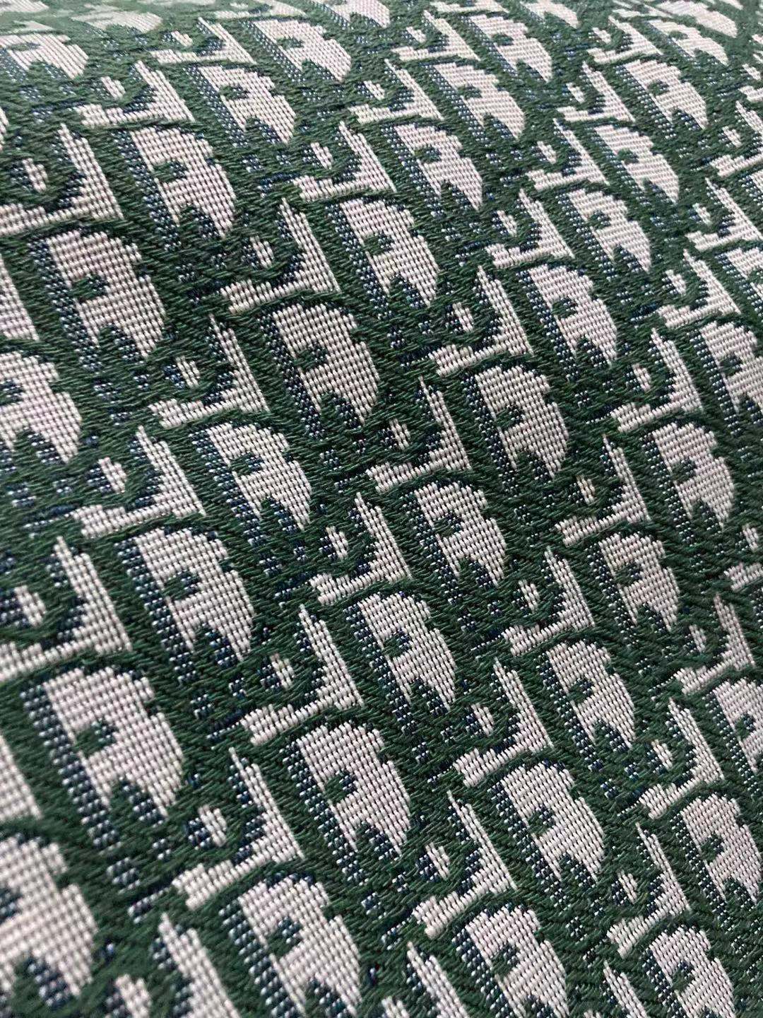 Green Dior Fabric for Custom Shoes Handcraft