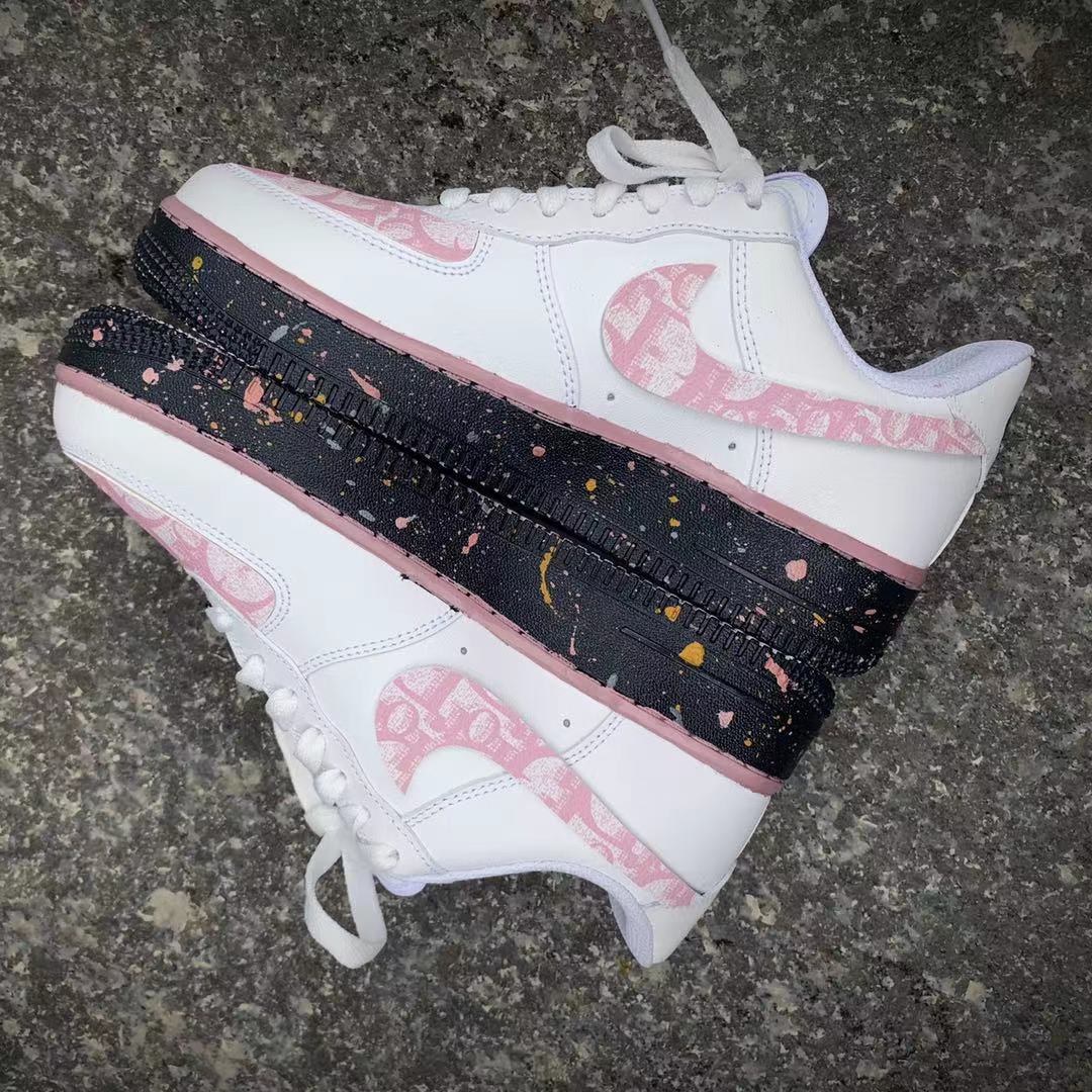 Hand-painted Pink Custom Sneakers Air Force One for Woman
