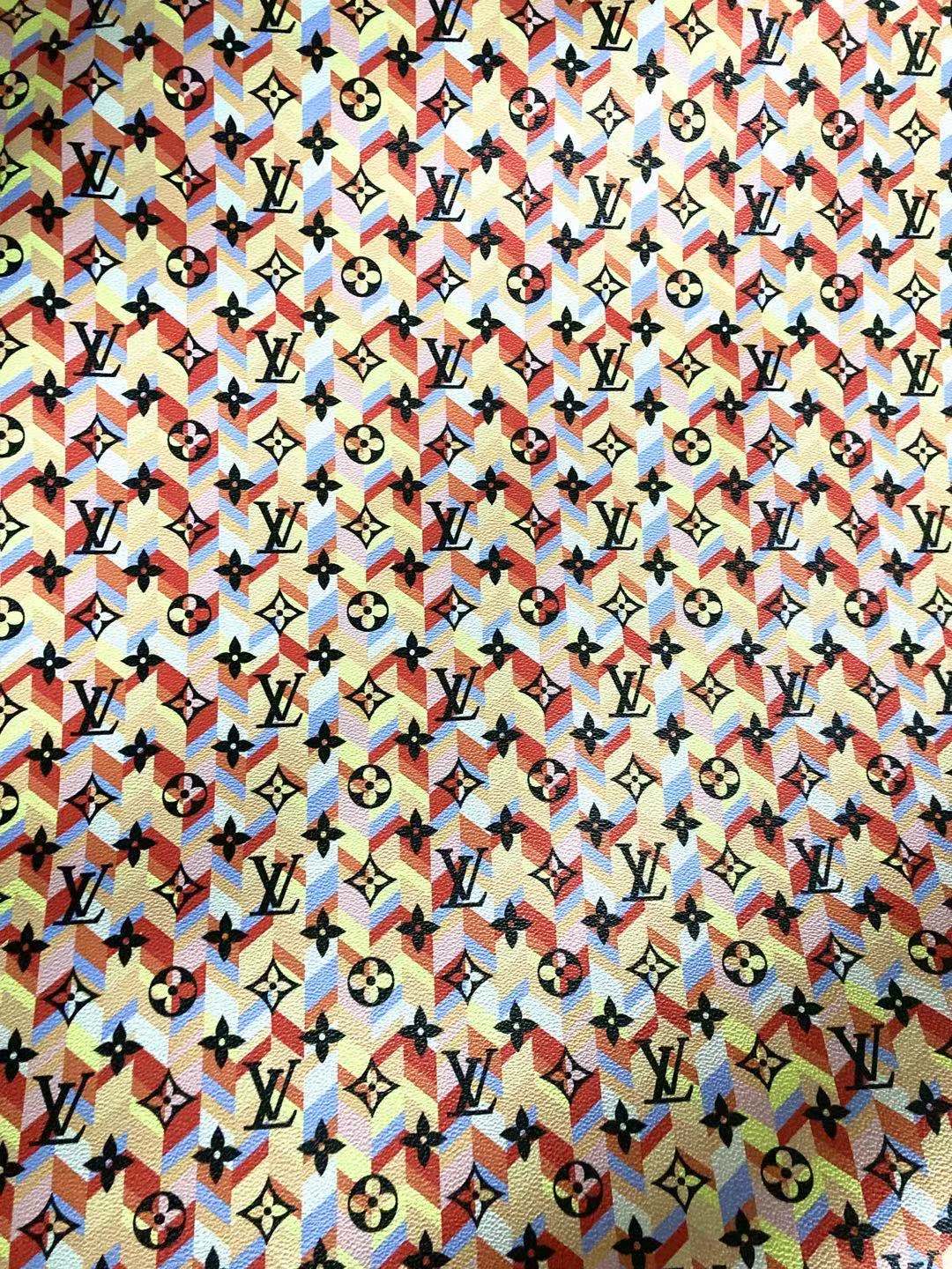 Colorful Geometry LV Leather Vinyl for Shoe Custom