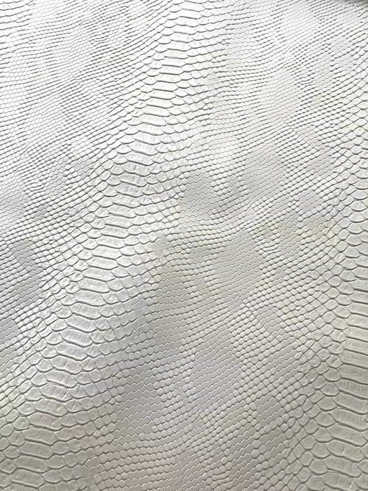 Pure White Snake Skin Leather for Custom Sneaker Sofa Furniture