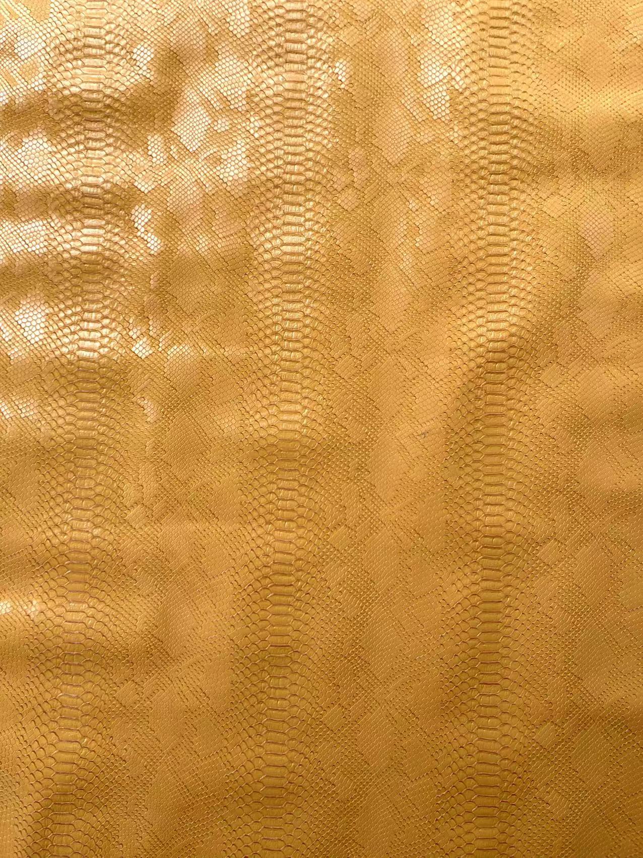 Yellow Snake Skin Leather for Custom Sneaker Sofa Furniture