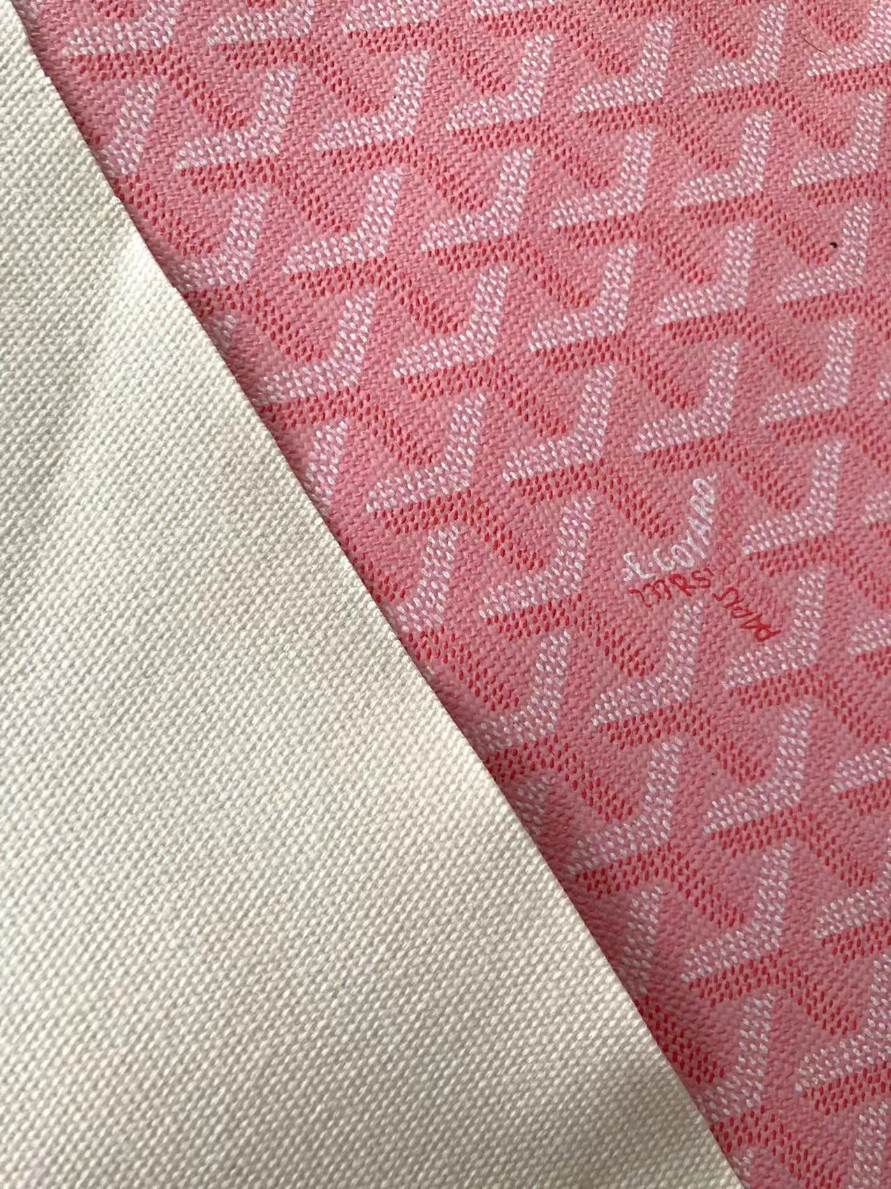 Original Quality Pink Goyard Canvas Fabric for Custom Sneakers Car Interior