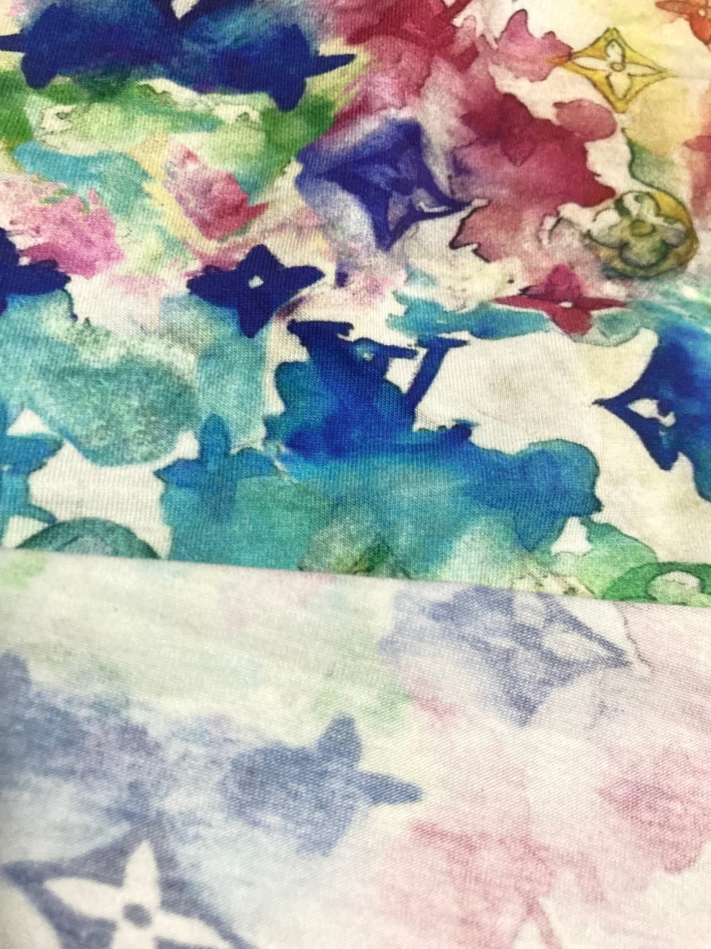 Cotton Stretchy Watercolor LV Fabric for Shirt Summer