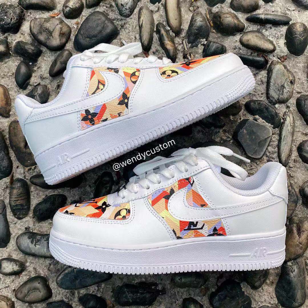 Colorful Bright LV Leather Custom Sneaker Air Force One for Man
