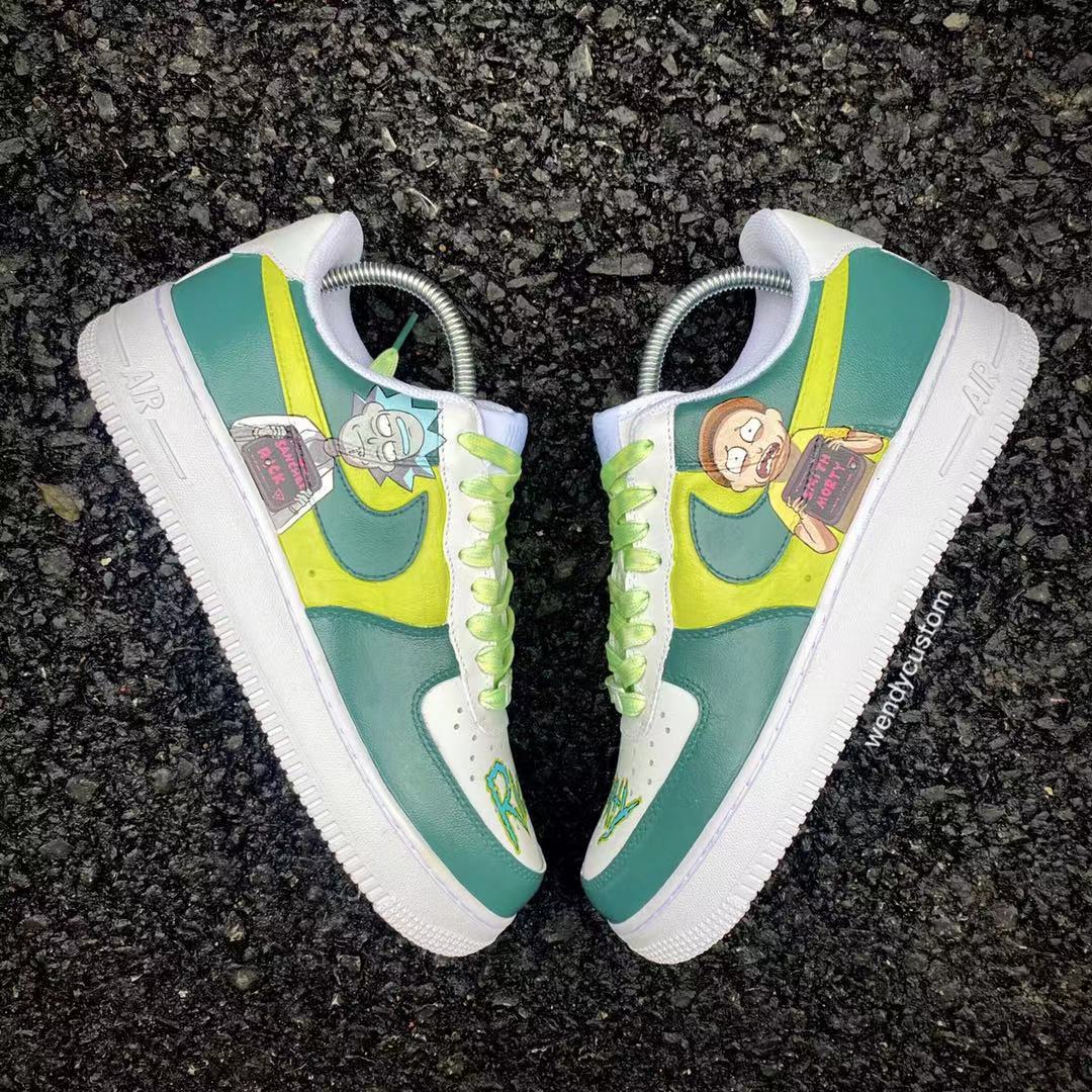 Hand-Painted Rick and Morty Sneakers Custom Air Force One for Man