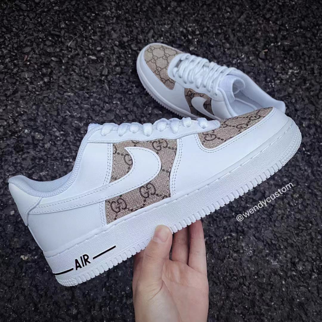 Classic Gucci Beautiful DIY Air Force One Custom Shoes Sneakers for Wo –  WendyCustom