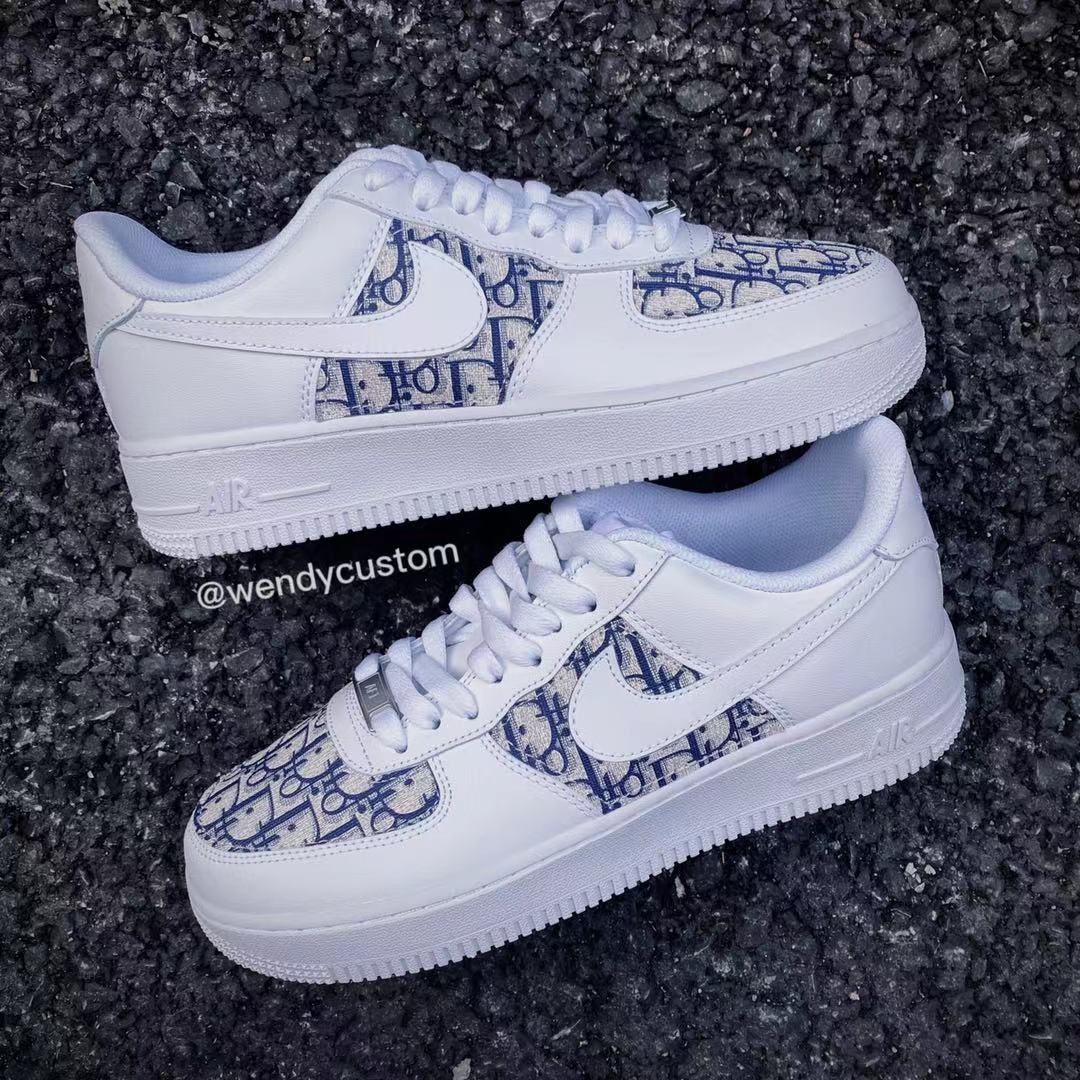 Classic Navy Dior Custom Sneakers Air Force One for Woman