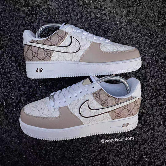 Classic Full Gucci Splicing Custom Sneakers Air Force One for Woman
