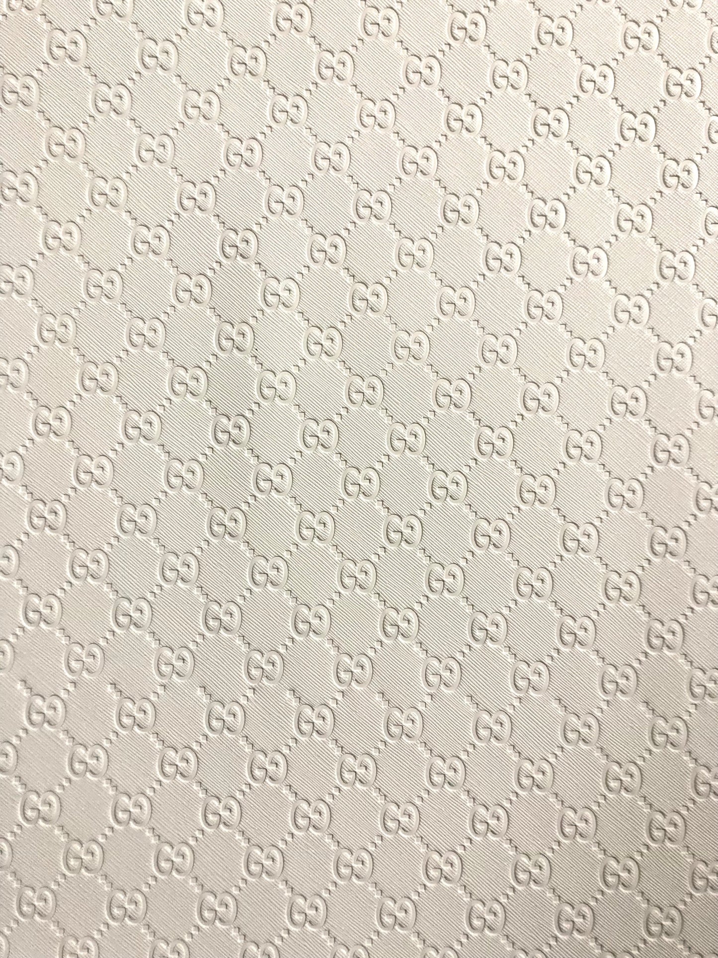 Custom Handmade Leather White Embossed Gucci for Sneaker Upholstery