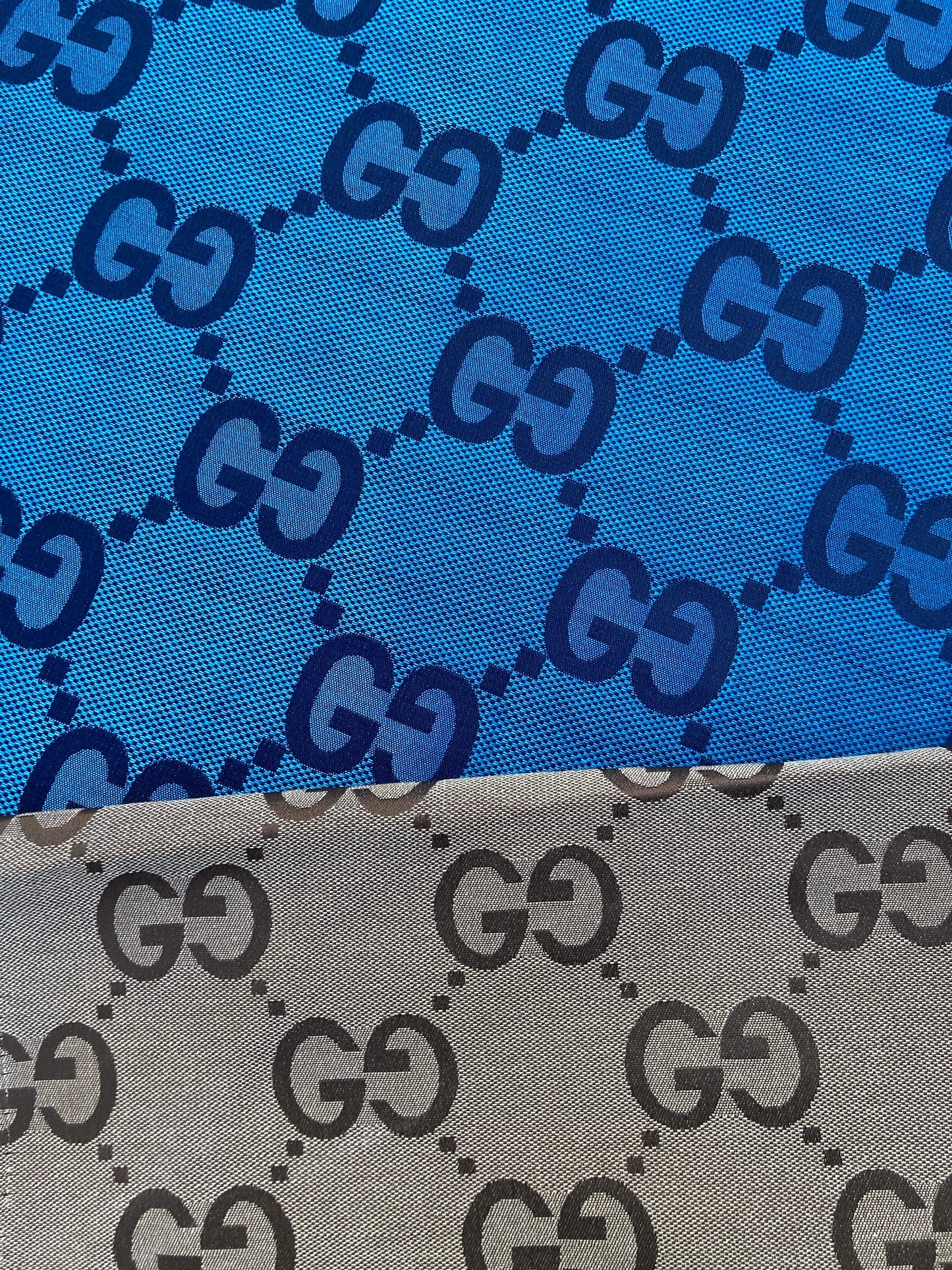 Handcraft Cotton Fabric Blue Big Gucci GG Material for Custom Suit