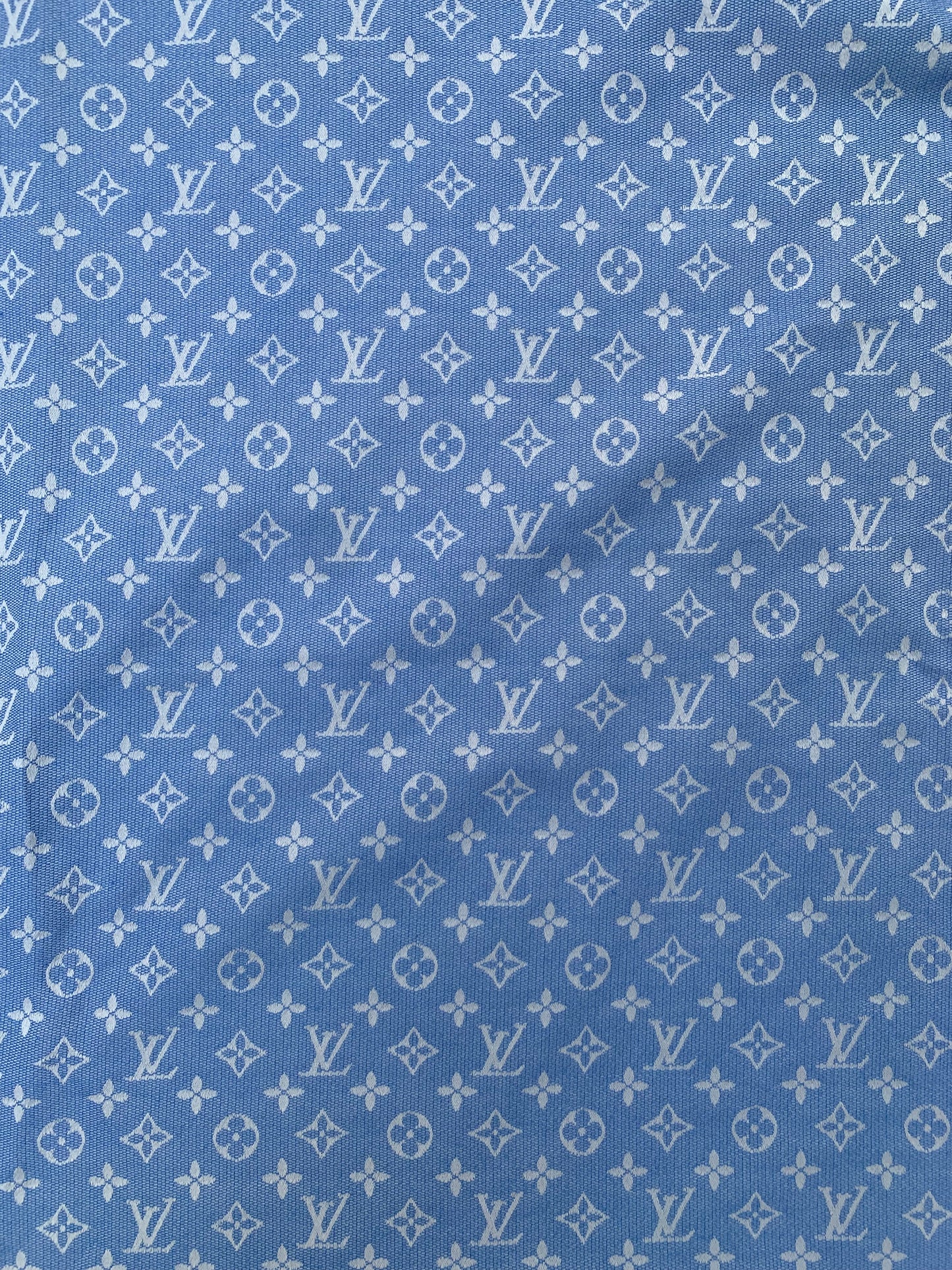 Cotton Jacquard Light Blue Summer LV Custom Fabric