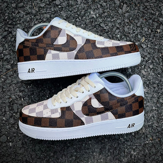 Damier LV Custom Sneakers Air Force One for Man