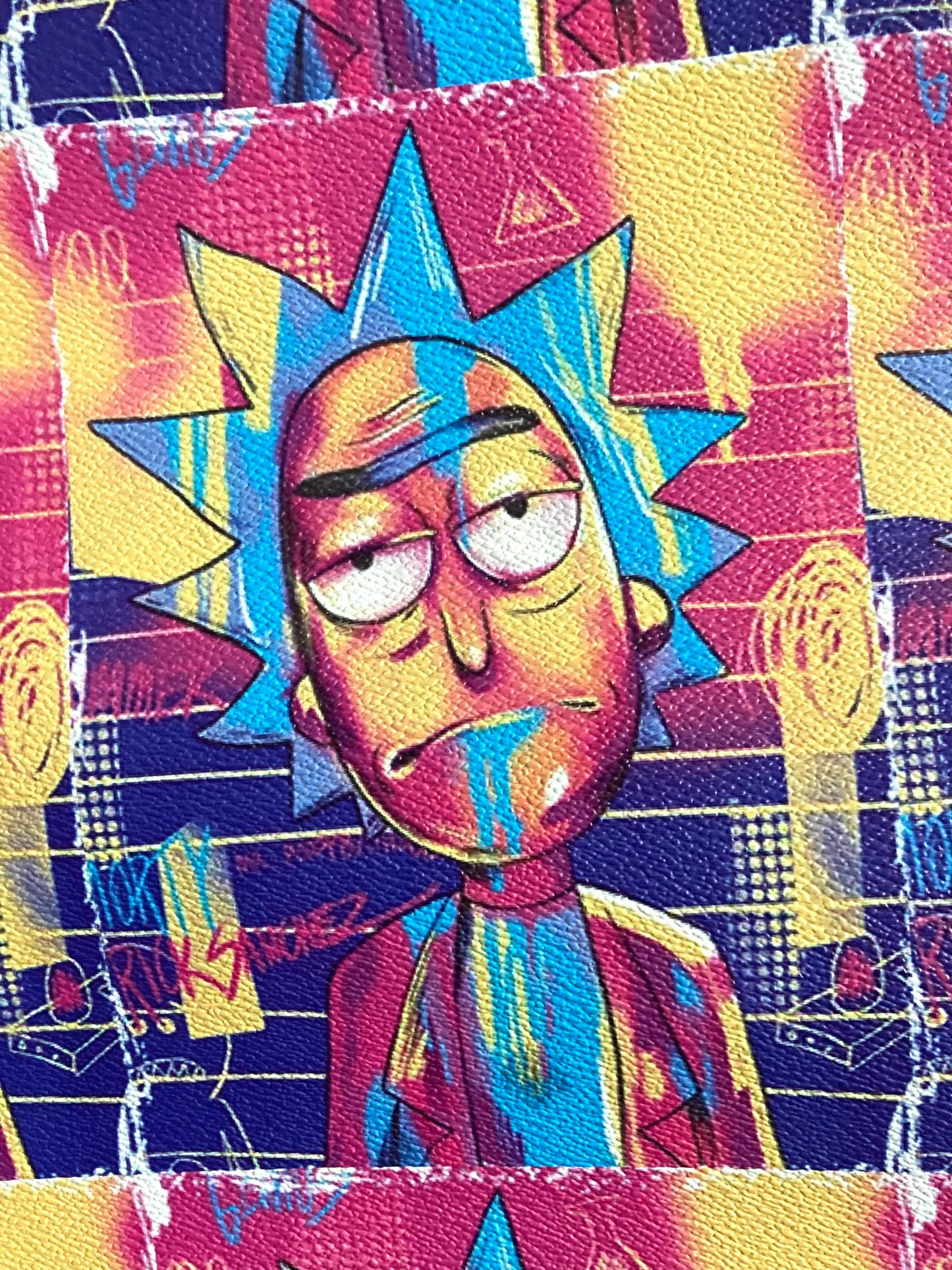 Rick and Morty Printing Leather Handmade Material for Sneakers Custom