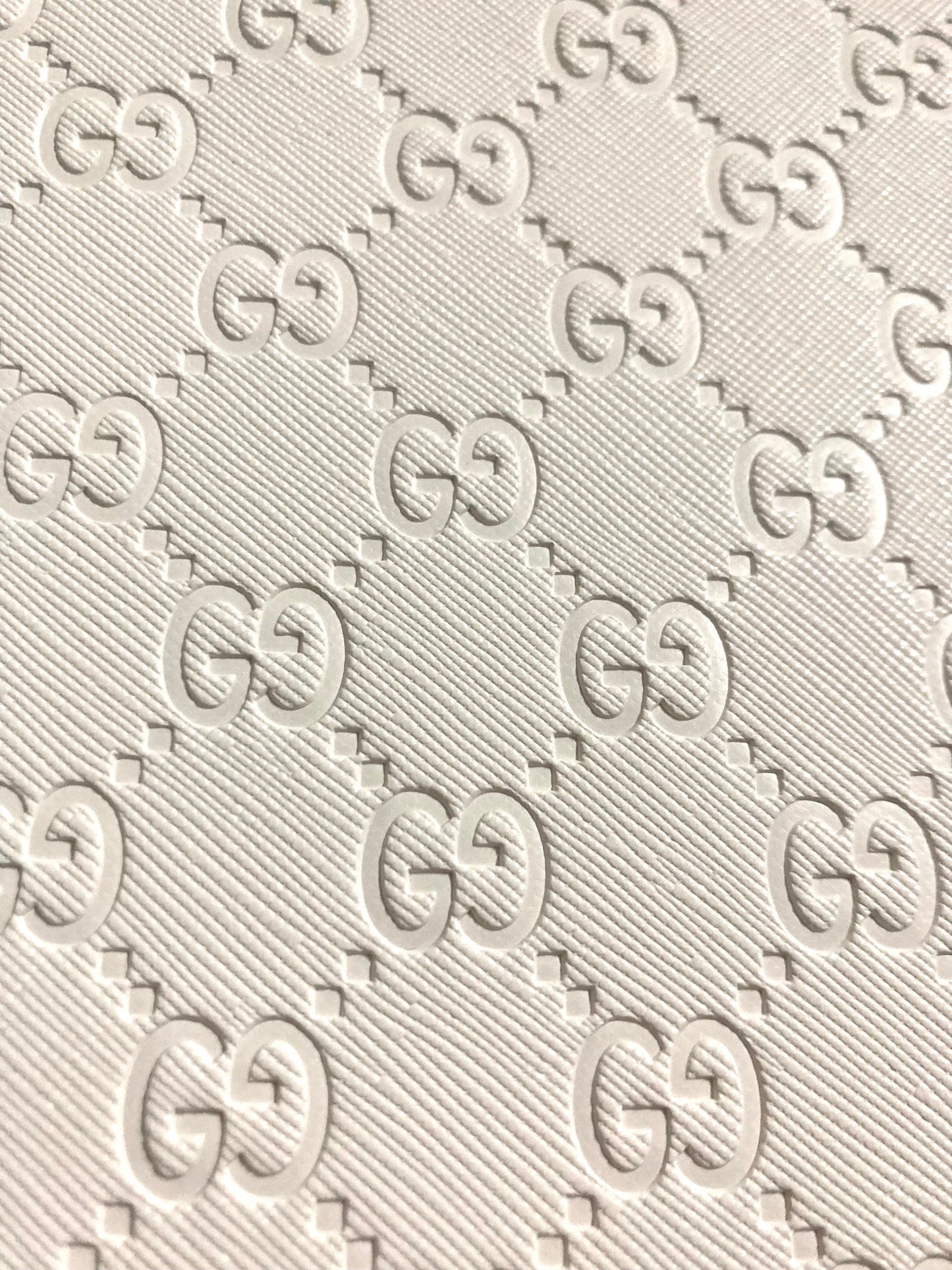 Custom Handmade Leather White Embossed Gucci for Sneaker Upholstery