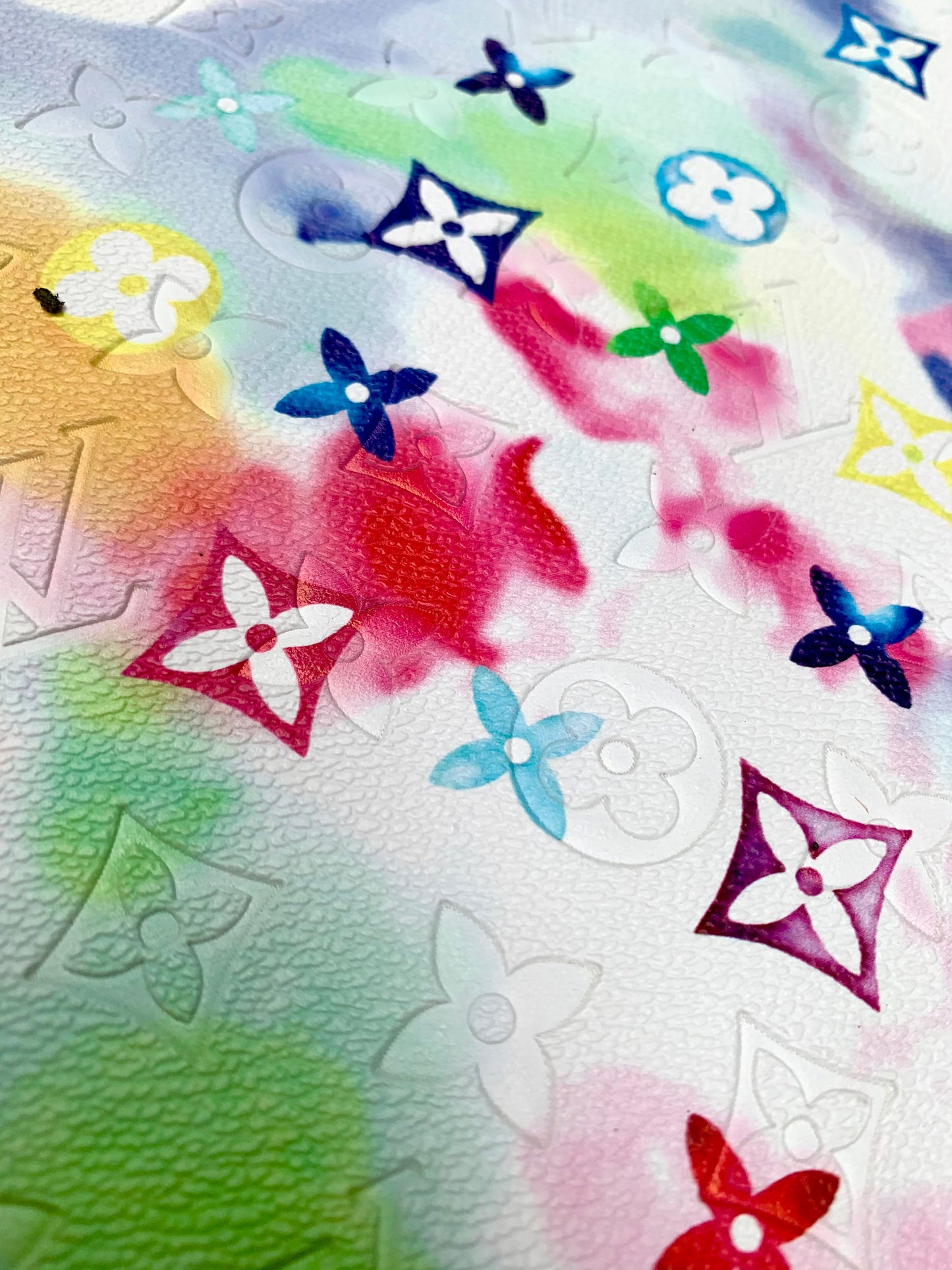 Colorful Embossed LV Designer Vinyl for Custom Handmade Crafts