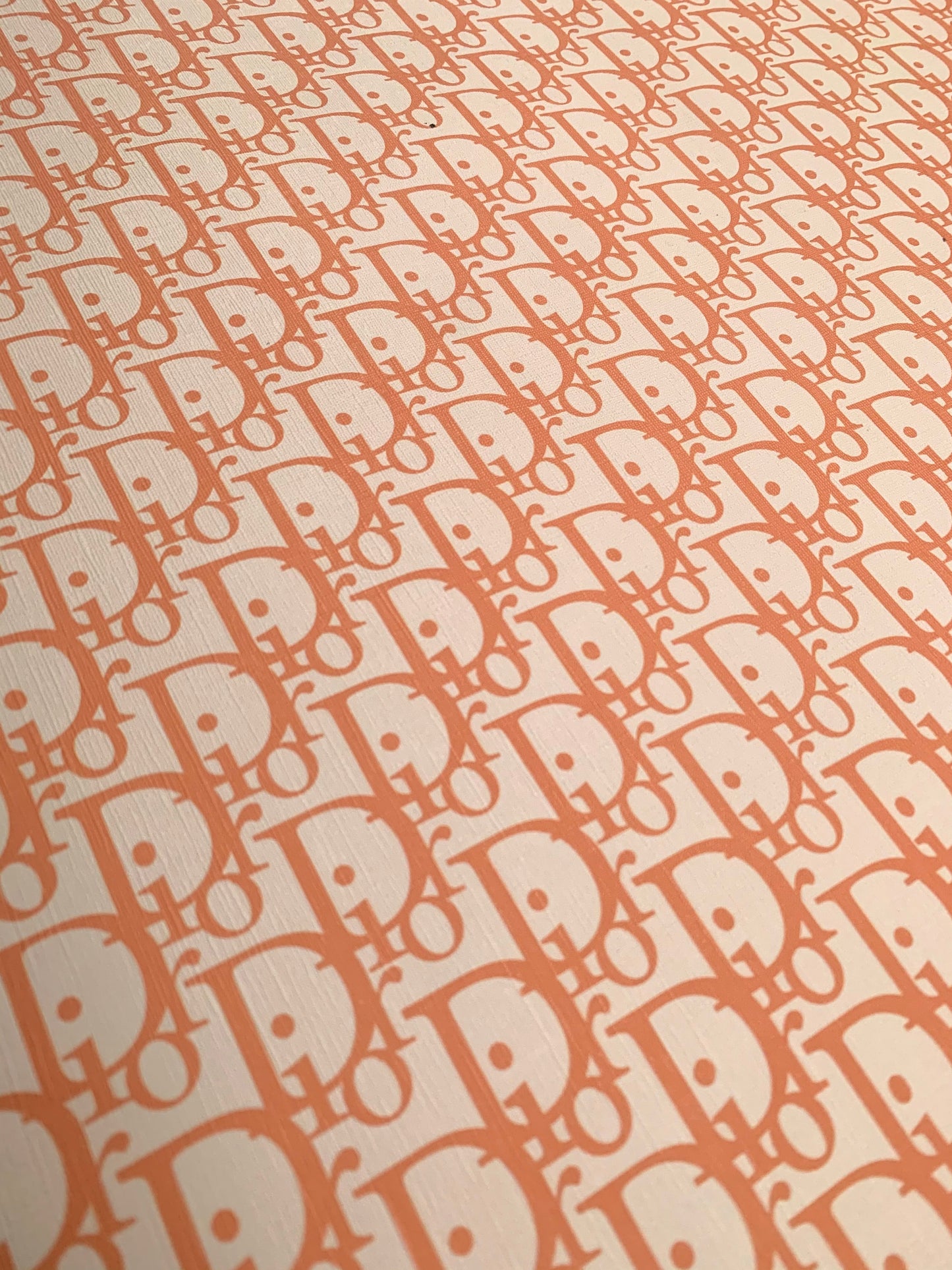 Designer Vinyl Custom Orange Dior Leather Fabric for Sneaker Upholstery