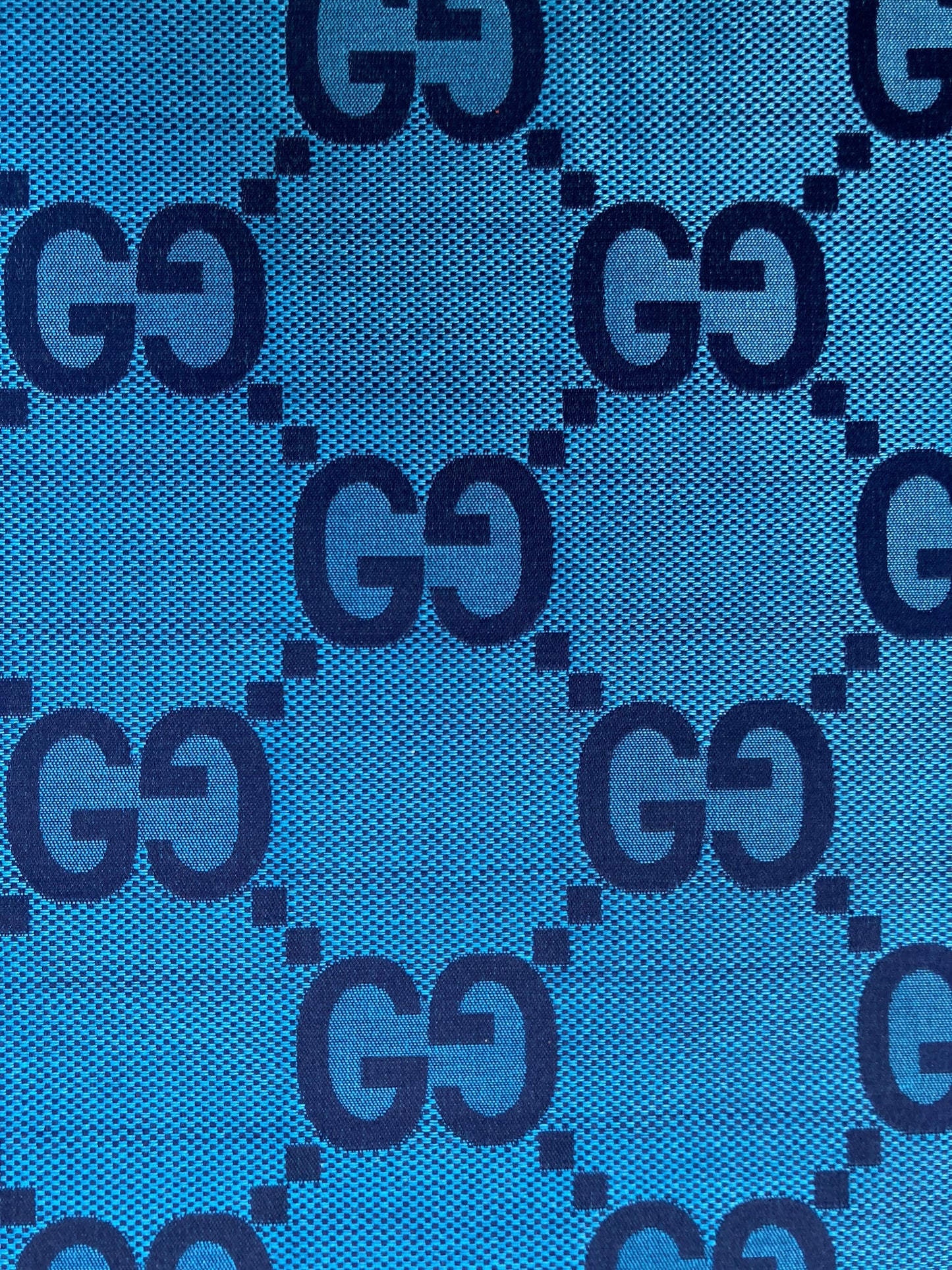 Handcraft Cotton Fabric Blue Big Gucci GG Material for Custom Suit