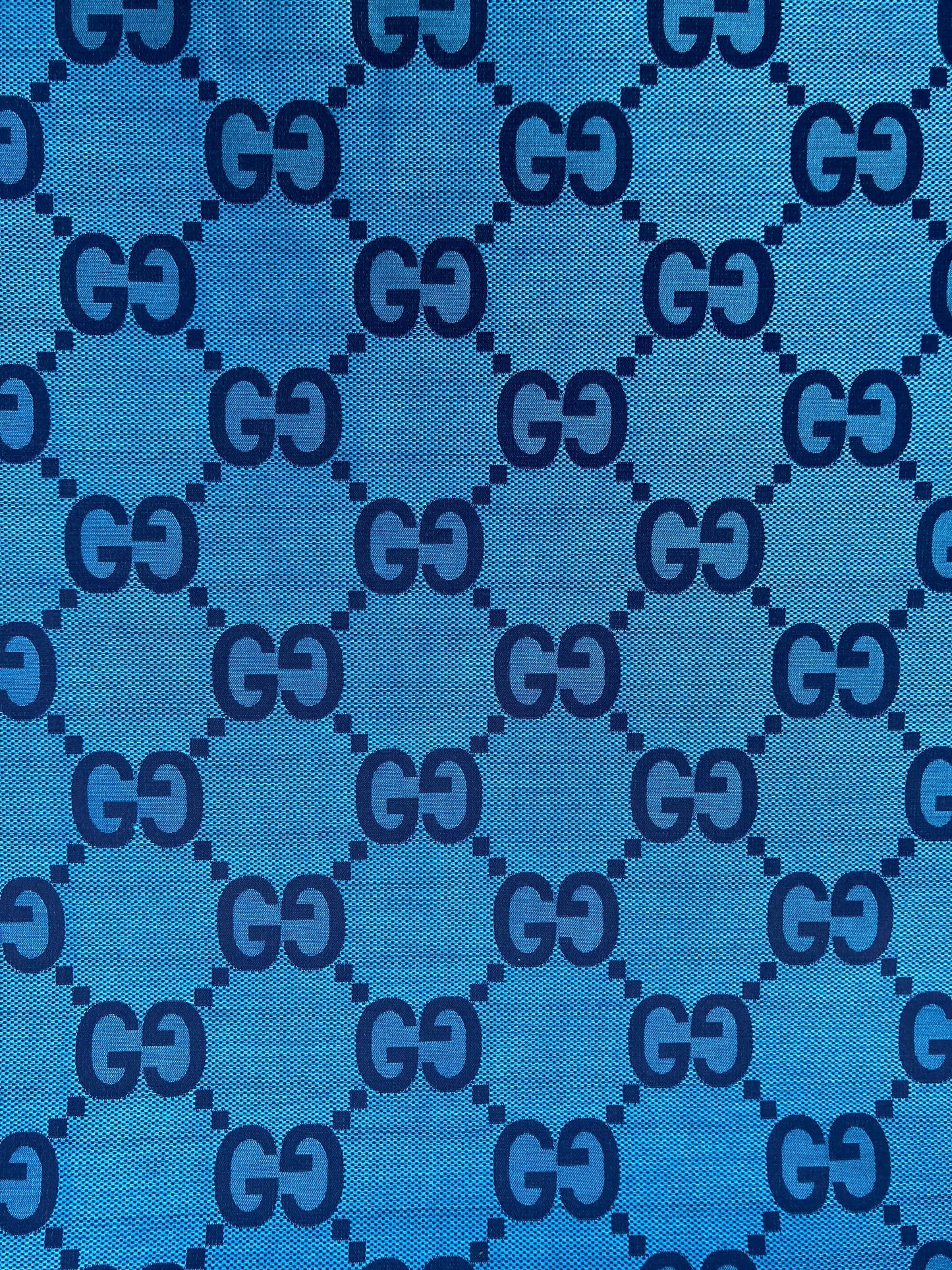 Handcraft Cotton Fabric Blue Big Gucci GG Material for Custom Suit