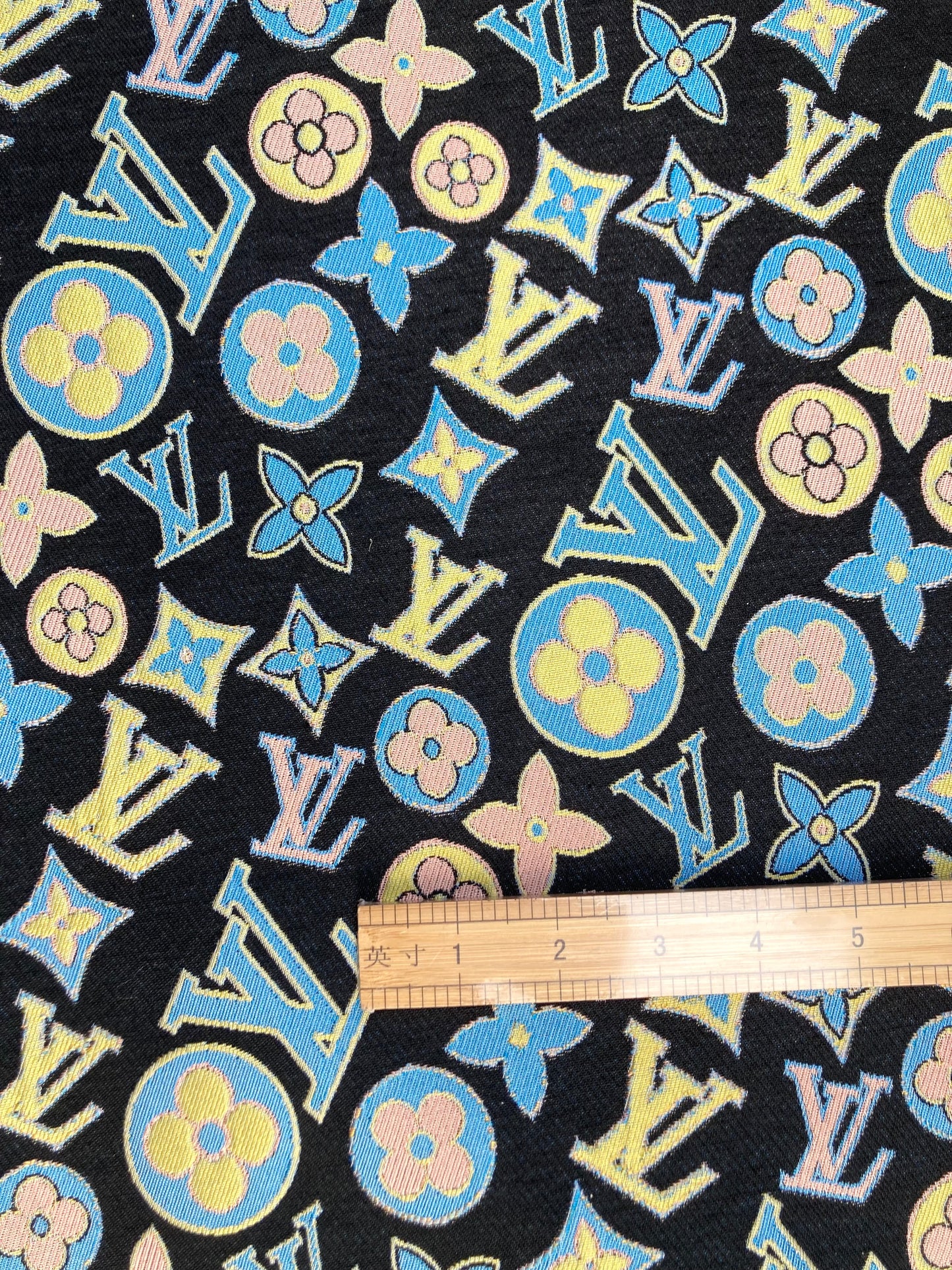 Crafts Colorful Jacquard LV Fabric for Handmade Custom Apparel