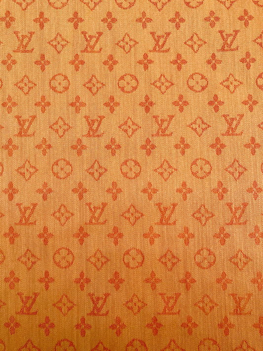 Orange Denim Jeans LV Fabric for Handmade Custom Clothing