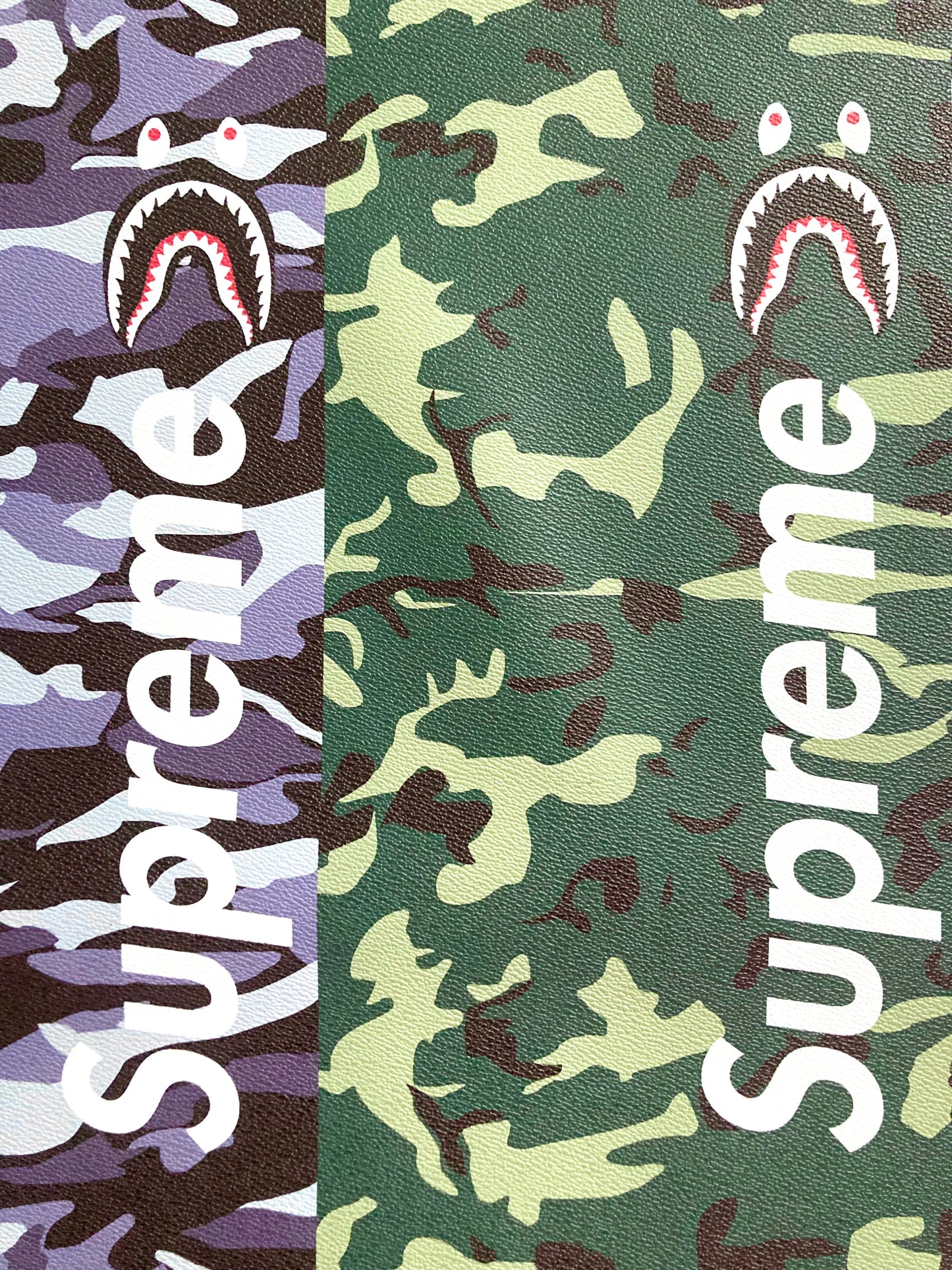 Custom Bape Shark Sneakers Vinyl Leather Fabric for DIY Crafts